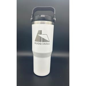 30oz Tumbler with Top Handle- White