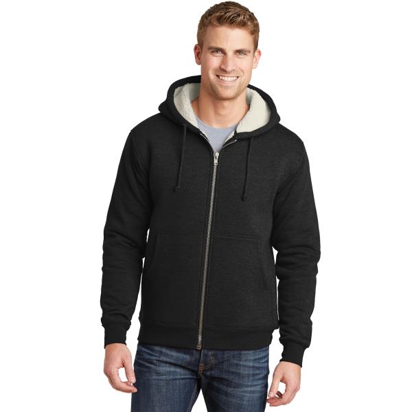 Heavyweight Sherpa-Lined Hooded Fleece Jacket
