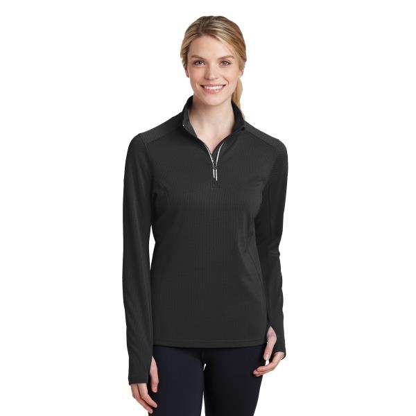 Ladies Sport-Wick Textured 1/4-Zip Pullover