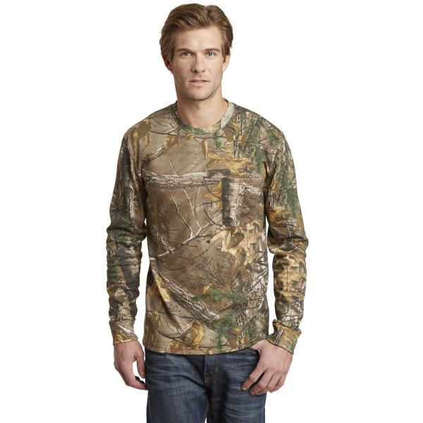 Realtree Long Sleeve Explorer 100% Cotton T-Shirt with Pocket