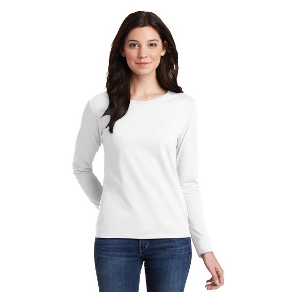Ladies Heavy Cotton 100% Cotton Long Sleeve T-Shirt