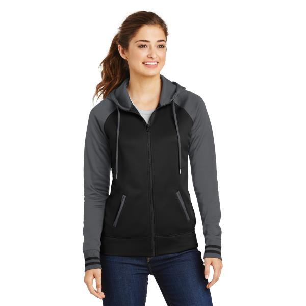 Ladies Sport-Wick Varsity Fleece Full-Zip Hooded Jacket