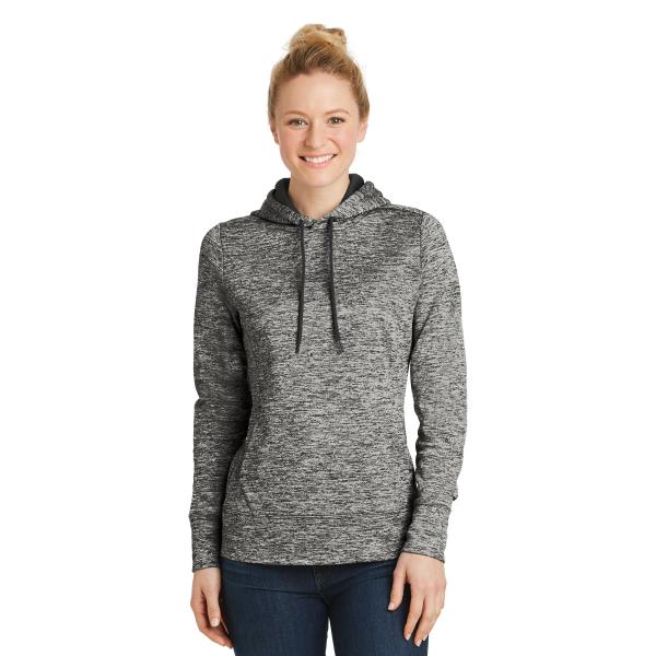 Ladies PosiCharge Electric Heather Fleece Hooded Pullover