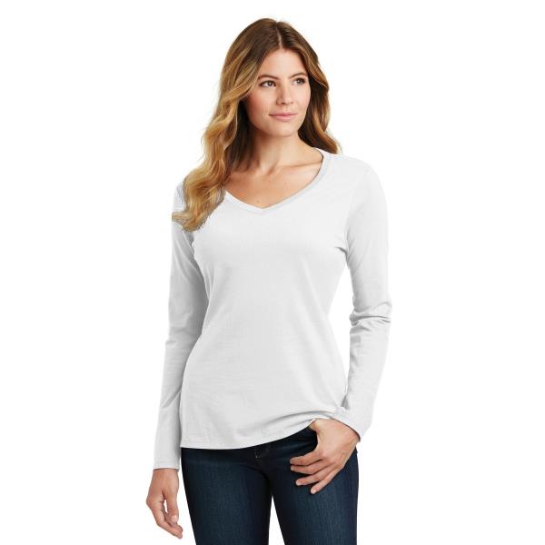 Ladies Long Sleeve Fan Favorite V-Neck Tee