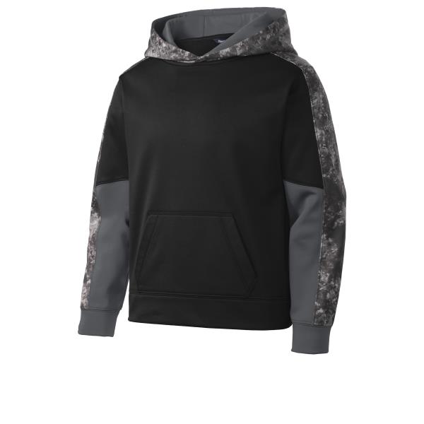 Youth Sport-Wick Mineral Freeze Fleece Colorblock Hooded Pullover