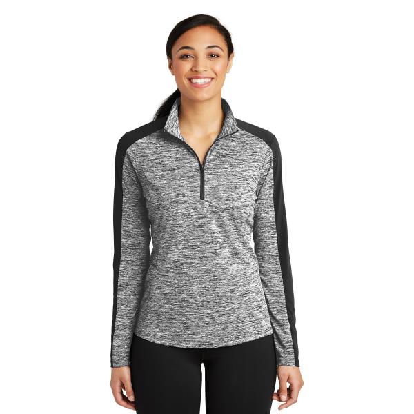 Ladies PosiCharge Electric Heather Colorblock 1/4-Zip Pullover