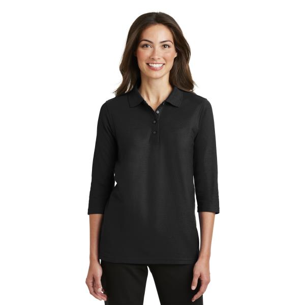 Ladies Silk Touch 3/4-Sleeve Polo
