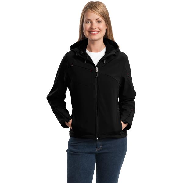 Ladies Textured Hooded Soft Shell Jacket