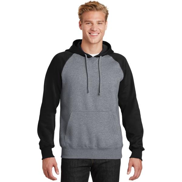 Raglan Colorblock Pullover Hooded Sweatshirt