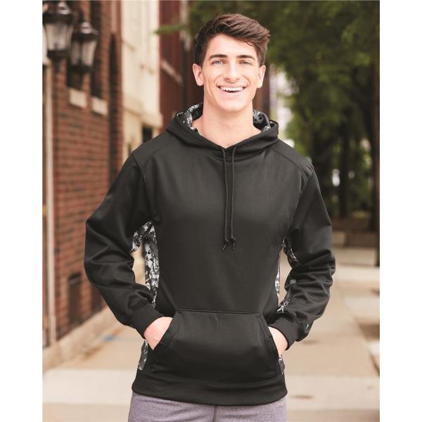 Digital Camo Colorblock Performance Fleece Hooded Sweatshirt