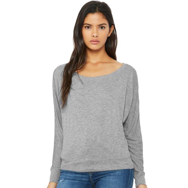 Womenâ€™s Flowy Off Shoulder Long Sleeve Tee