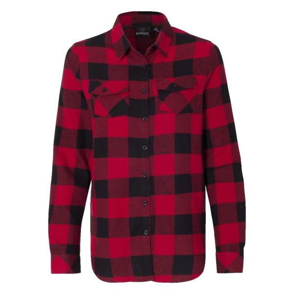 Women's Yarn-Dyed Long Sleeve Flannel Shirt