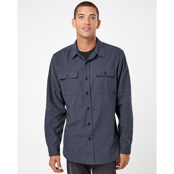 Solid Long Sleeve Flannel Shirt