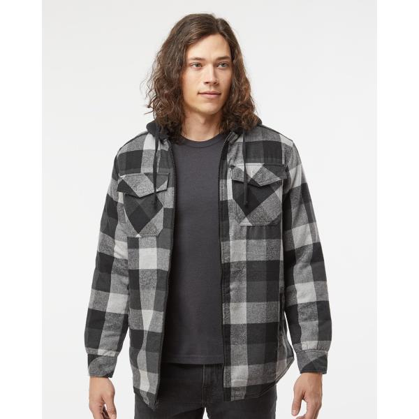 Quilted Flannel Hooded Jacket