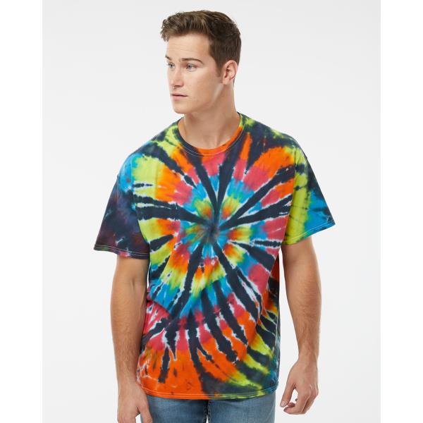 Rainbow Cut-Spiral Tie-Dyed T-Shirt