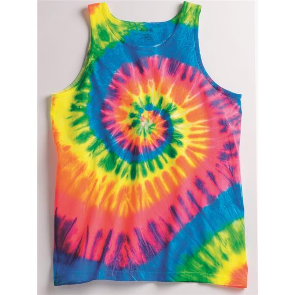 Unisex Multi-Color Spiral Tie-Dyed Tank Top