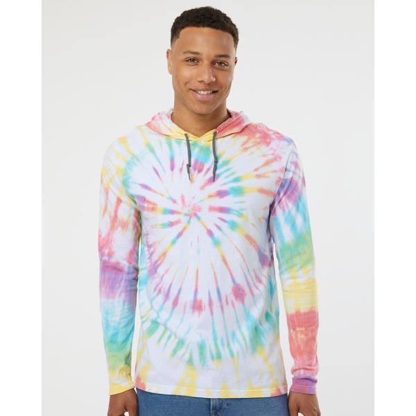 Tie-Dyed Hooded Pullover T-Shirt