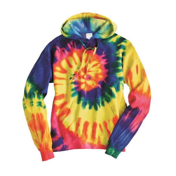 Multi-Color Spiral Hooded Tie-Dyed Sweatshirt