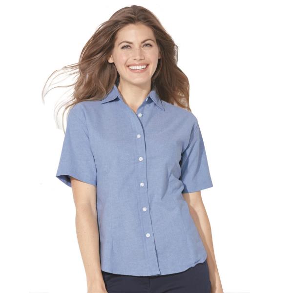 Women's Short Sleeve Stain Resistant Oxford Shirt