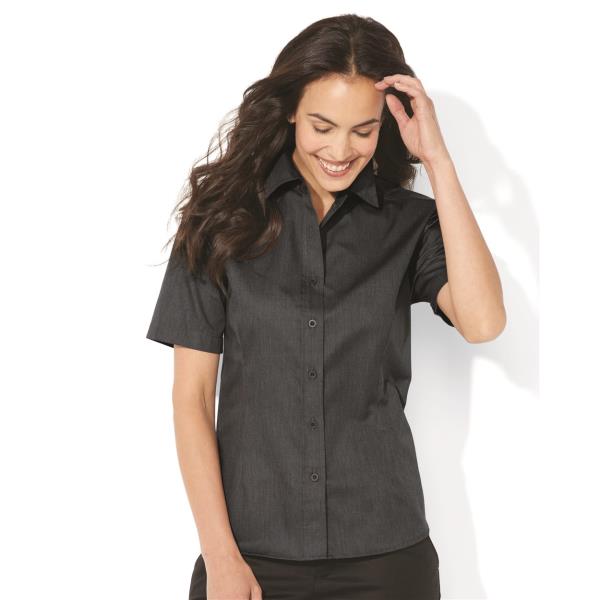 Women's Short Sleeve Stain-Resistant Tapered Twill Shirt