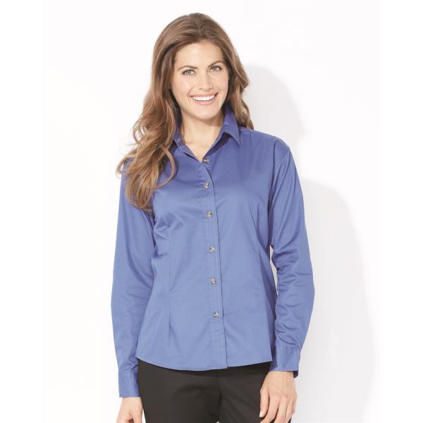 Women's Long Sleeve Stain-Resistant Tapered Twill Shirt