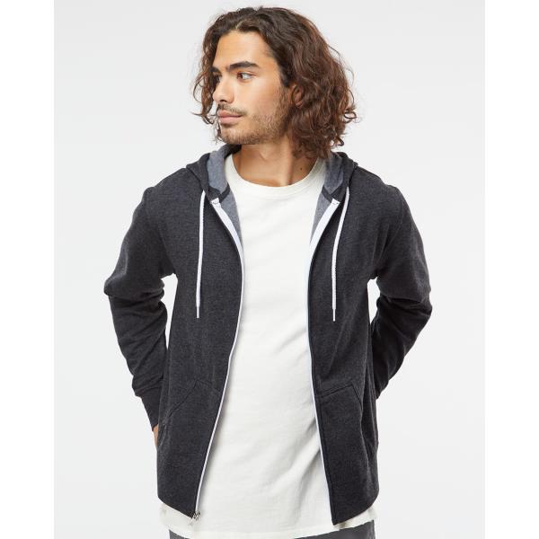 Unisex Lightweight Full-Zip Hooded Sweatshirt