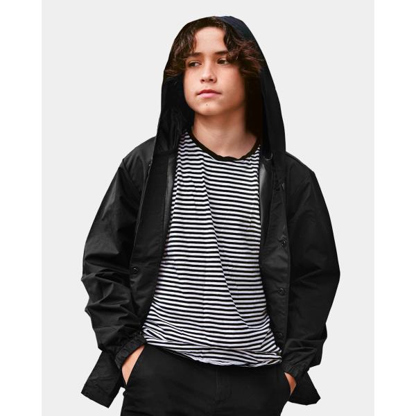 Youth Water Resistant Hooded Windbreaker Coaches Jacket