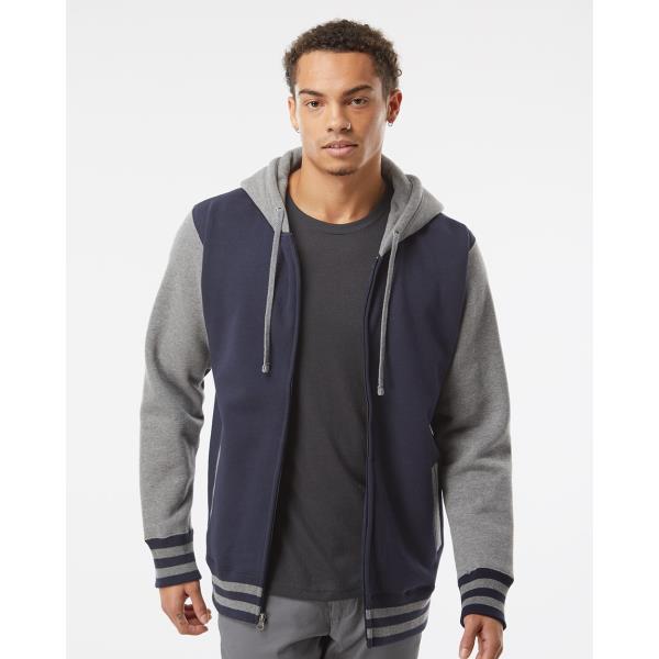 Unisex Heavyweight Varsity Full-Zip Hooded Sweatshirt