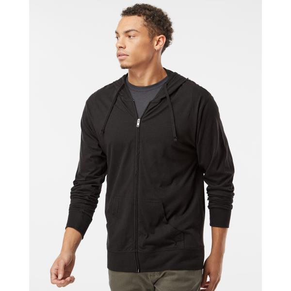 Lightweight Jersey Full-Zip Hooded T-Shirt