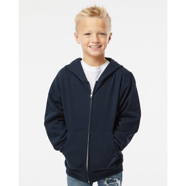 Youth Midweight Full-Zip Hooded Sweatshirt