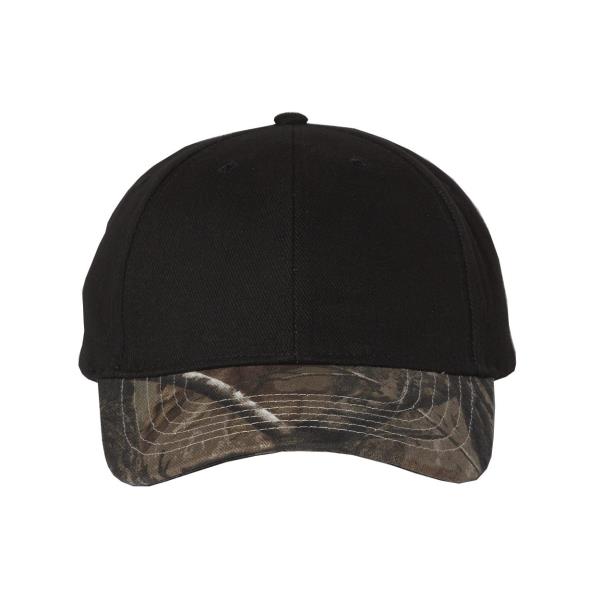 Solid Crown with Camo Visor Cap