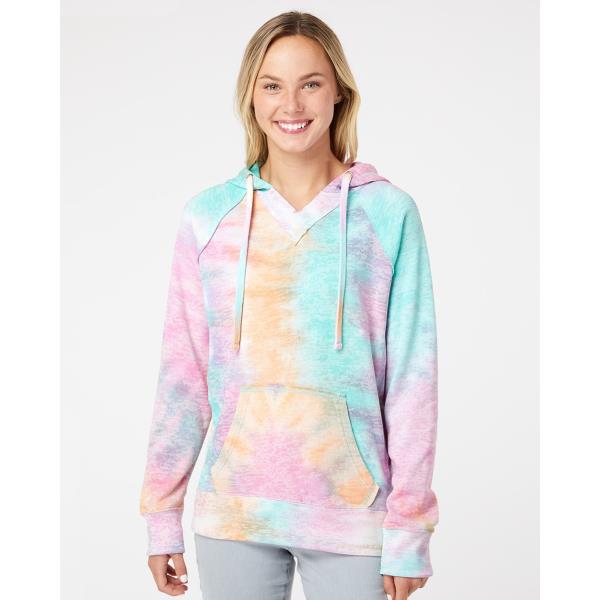 Womenâ€™s Courtney Burnout V-Notch Hooded Sweatshirt