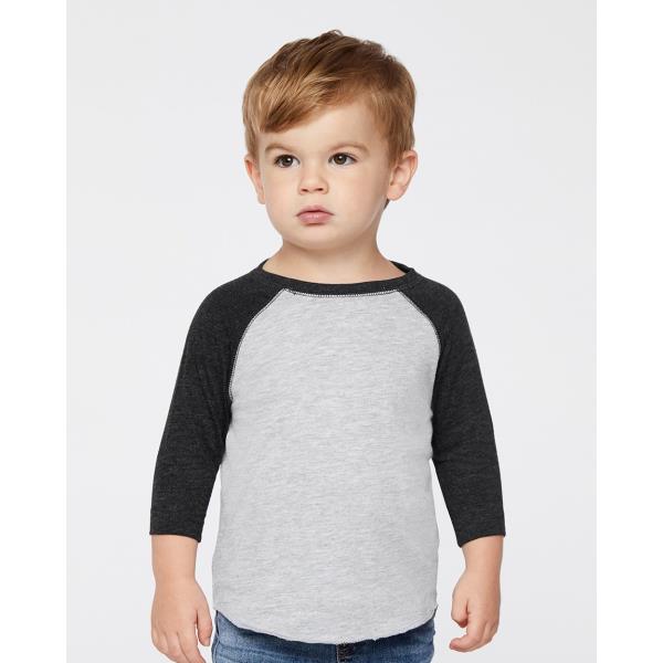 Toddler Baseball Fine Jersey Three-Quarter Sleeve Tee