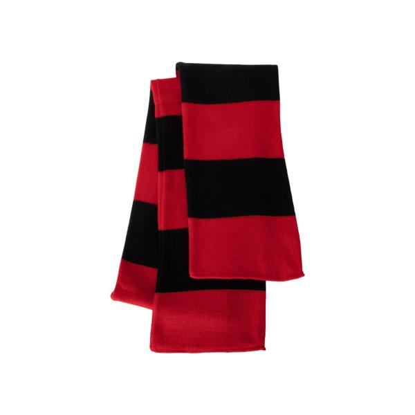 Rugby-Striped Knit Scarf