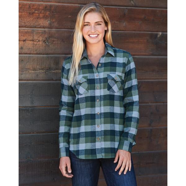 Women's Vintage Brushed Flannel Long Sleeve Shirt