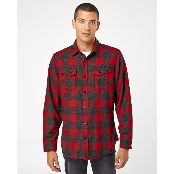 Snap Front Long Sleeve Plaid Flannel Shirt