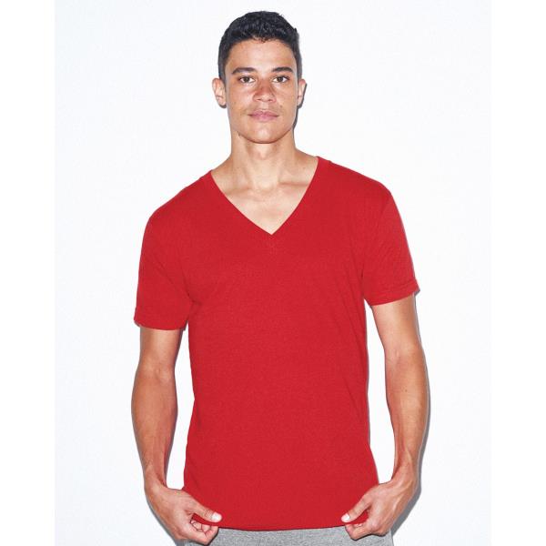 USA-Made Unisex Fine Jersey V-Neck Tee