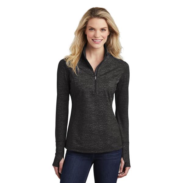 Ladies Sport-Wick  Stretch Reflective Heather 1/2-Zip Pullover