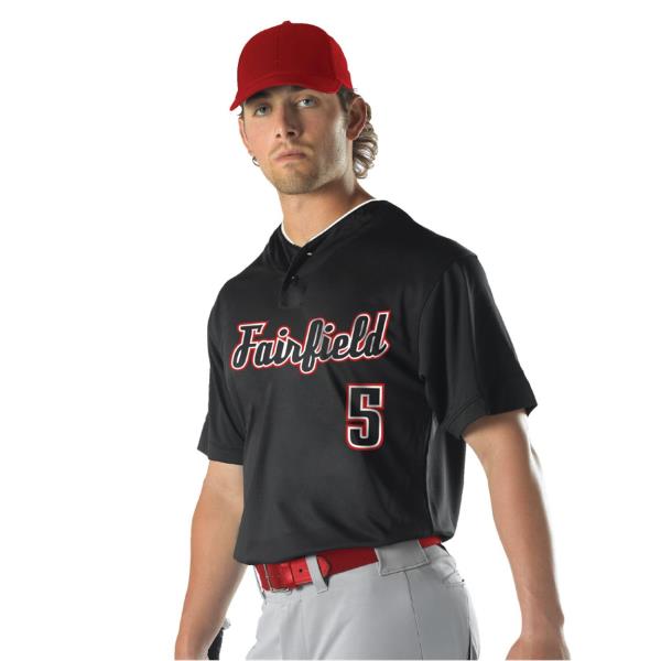 Youth Two Button Mesh Baseball Jersey With Piping