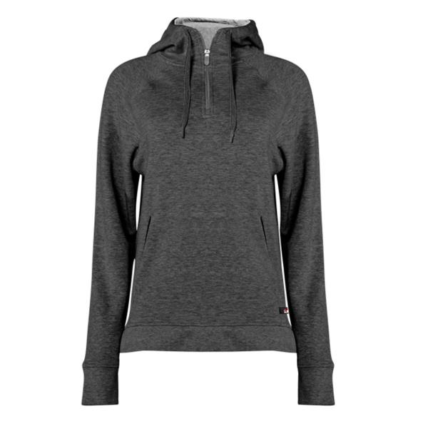 FitFlex Women's French Terry Hooded Quarter-Zip