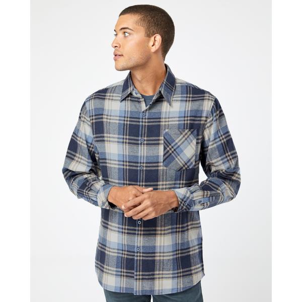 Open Pocket Long Sleeve Flannel Shirt