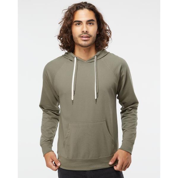 Icon Unisex Lightweight Loopback Terry Hooded Sweatshirt