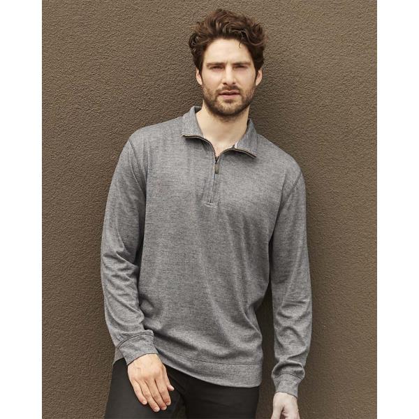 Vintage Microstripe Quarter-Zip Pullover