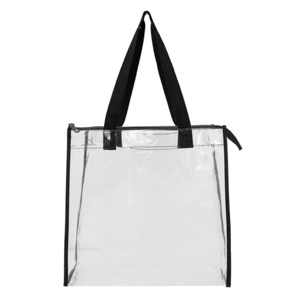 OAD Clear Zippered Tote with Full Gusset
