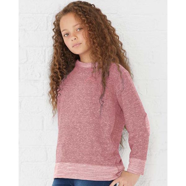 Youth Harborside MÃ©lange French Terry Long Sleeve with Elbow Patches