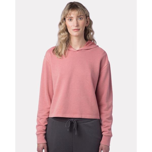 Women's Mineral Wash French Terry Crop Pullover Hoodie