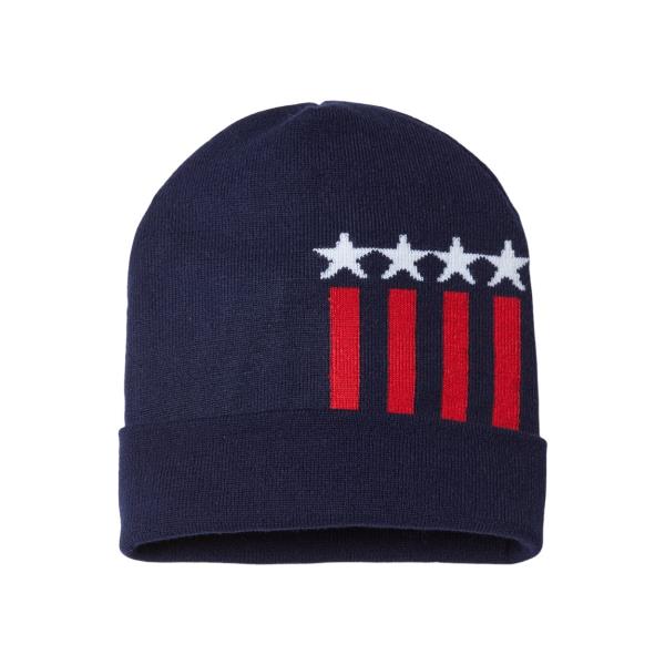 USA-Made Patriotic Cuffed Beanie