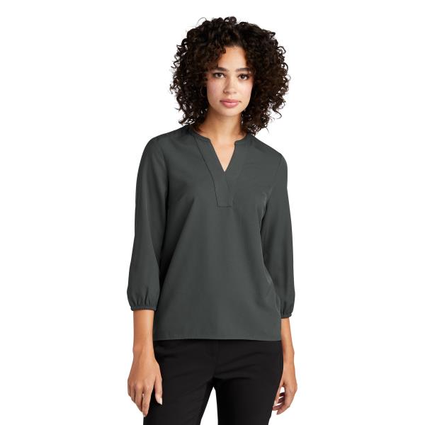 Women's Stretch Crepe 3/4-Sleeve Blouse