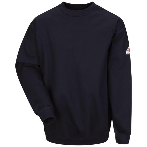 Pullover Crewneck Sweatshirt - Cotton/Spandex Blend - Long Sizes