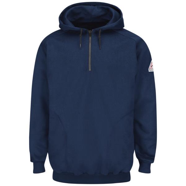 Pullover Hooded Fleece Sweatshirt Quarter-Zip